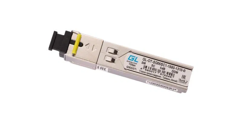 SFP WDM 155Mb/1.25Gb/s 单纤 SM SC Tx:1550/Rx:1310nm 6dB 至 3km NIKOMAX GL-OT-SG06SC1-1550-1310-B