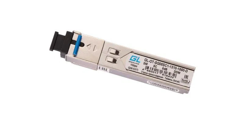 SFP WDM Module 1.25Gbps single fiber SM SC Tx:1310/Rx:1550 nm DDM 8 dB (up to 3km) NIKOMAX GL-OT-SG08SC1-1310-1550-D