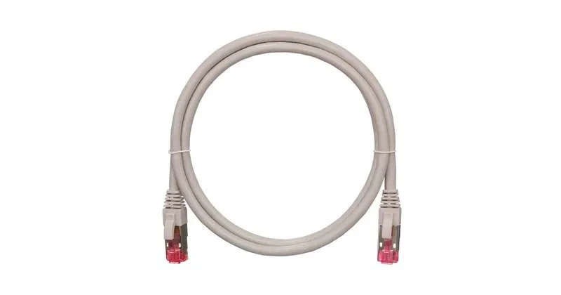 Patch cord S/FTP 4 pairs cat.6a (class Ea) 500MHz 2xRJ45/8P8C BC (pure copper) 26AWG (7x0.165mm) LSZH ng(A)-HFLTx ser. 0.3m NIKOMAX NMC-PC4SA55B-003-C-GY