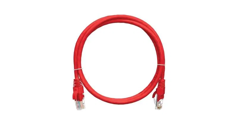 Патч-корд кат.5E (класс D) U/UTP 4 пары 24 AWG (7х0.205мм) 100МГц 2хRJ45 (8P8C) BC чистая медь LSZH нг(А)-HFLTx 1.5м красн. NIKOMAX NMC-PC4UD55B-015-C-RD