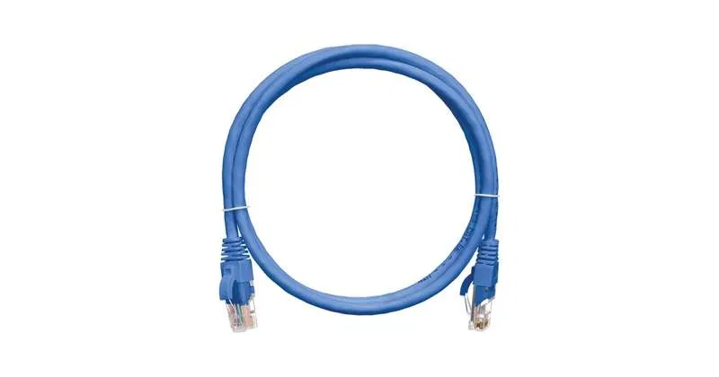Category 5E (Class D) Patch cord U/UTP 4 pairs 24 AWG (7x0.205mm) 100MHz 2xRJ45 (8P8C) BC pure copper LSZH нг(А)-HFLTx 5m blue NIKOMAX NMC-PC4UD55B-050-C-BL