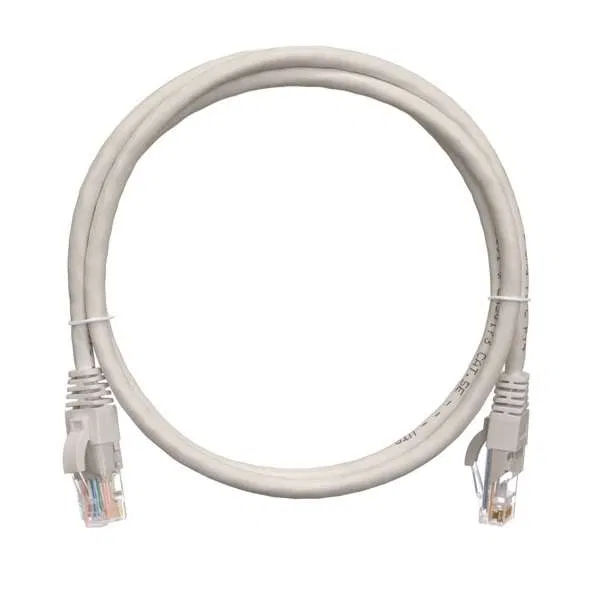 Шнур коммутационный кат.5E (класс D) U/UTP 4 пары 24 AWG (7х0.205мм) 100МГц 2хRJ45 (8P8C) T568B заливной с защитой защелки мж BC чистая медь LSZH нг(А)-HFLTx сер. (дл.5м) NIKOMAX NMC-PC4UD55B-050-C-GY