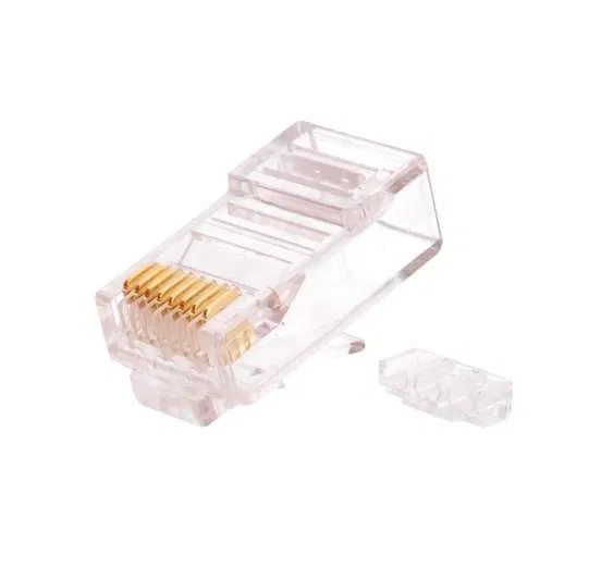 RJ45/8P8C connector for twisted pair cat.6 (class E) 250MHz 50μd universal blades unshielded with insert (pkg. 100pcs) NIKOMAX NMC-RJ88RZ50UE3-100