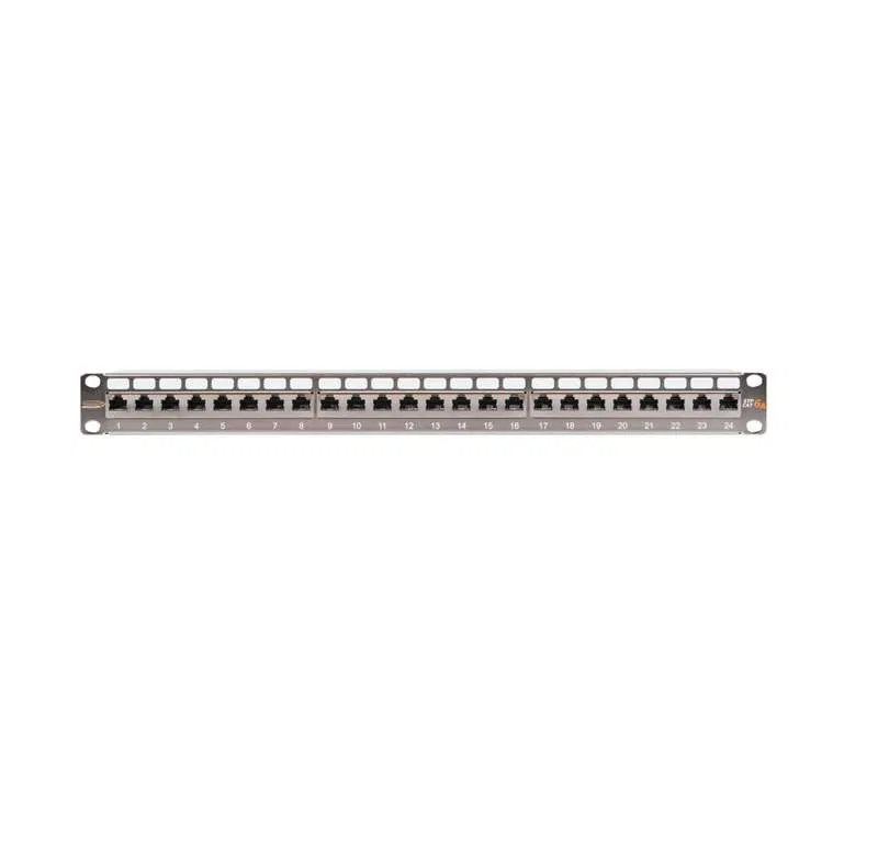 19英寸 1U 24口 Patch Panel Cat.6a (Class Ea) 500MHz RJ45/8P8C 110/KRONE T568B 全屏蔽带理线器金属 NIKOMAX NMC-RP24SA2-1U-MT