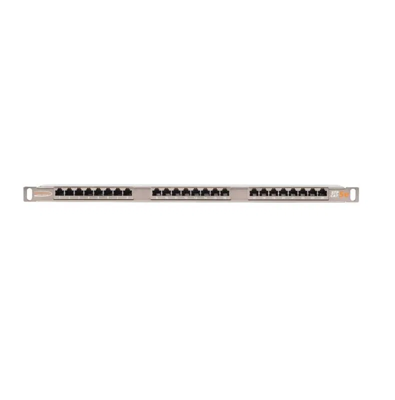 19英寸 0.5U Patch Panel Cat.5E (Class D) 全屏蔽 24端口 100MHz RJ45 (8P8C) 110/KRONE T568A/B 带金属理线器 NIKOMAX NMC-RP24SD2-HU-MT