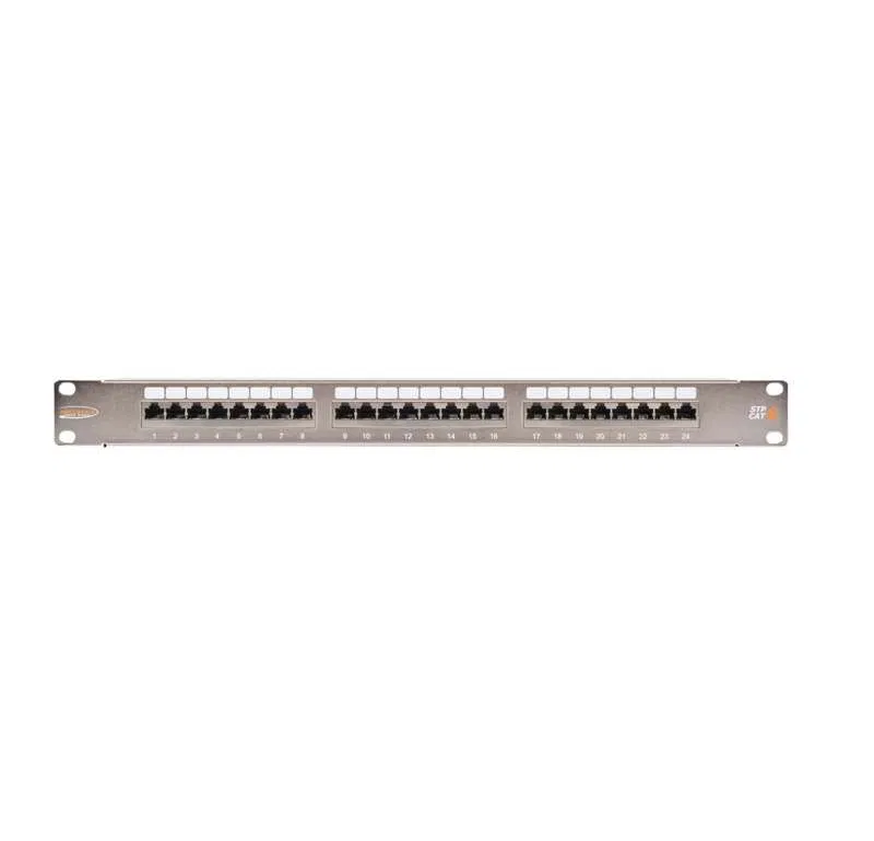 Патч-панель 19дюйм 1U 24 порта кат.6 (класс E) 250МГц RJ45/8P8C 110/KRONE T568A/B полный экран с органайзером метал. NIKOMAX NMC-RP24SE2-1U-MT
