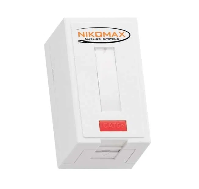 Socket 1 port cat.5E (class D) 100MHz RJ45 (8P8C) FT-TOOL/110/KRONE T568A/B fully shielded with shutter white NIKOMAX NMC-WO1SD2-FT-ST-WT