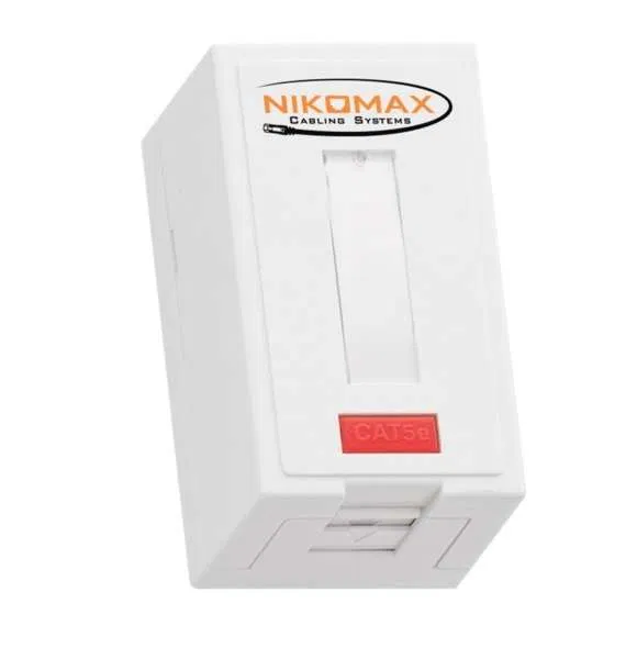 RJ45 插座 1口 Cat.5E (D级) 100MHz (8P8C) FT-TOOL/110/KRONE T568A/B 非屏蔽 带遮蔽罩 白色 NIKOMAX NMC-WO1UD2-FT-ST-WT