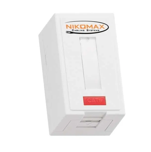 1口 Cat.6 (E级) 250MHz RJ45/8P8C FT-TOOL/110/KRONE T568A/B 非屏蔽 带遮蔽罩 白色 NIKOMAX NMC-WO1UE2-FT-ST-WT