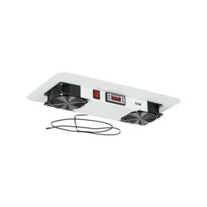 Fan unit for TWC and TWA wall cabinets 2 fans with thermostat and sensor without power cord ser. NIKOMAX TLK-FAN2-TERM-GY