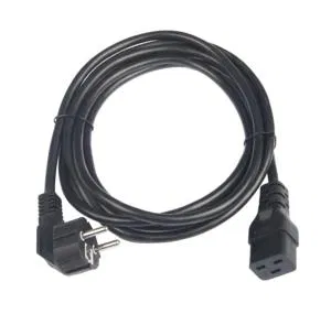 Кабель питания CEE 7/7 евровилка с заземл./разъем C19 IEC 60320 3х1.5кв.мм 250В 16А 3м черн. NIKOMAX TLK-PCC16-030