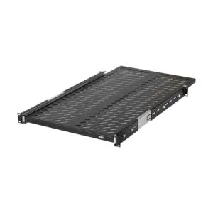 Sliding shelf 19inch W418xD800mm for cabinet and rack with 1000mm depth black. NIKOMAX TLK-SHFC-800R-BK