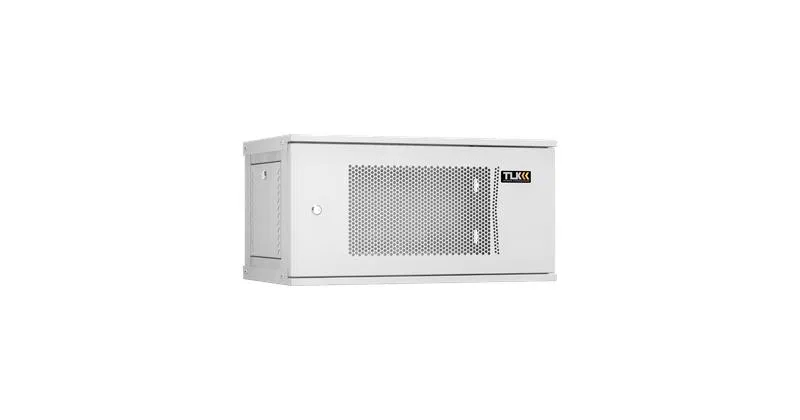 19英寸壁挂式机柜 6U 600x303x350mm 冲孔门 可拆卸带安装导轨 NIKOMAX TWI-066035-R-P-GY
