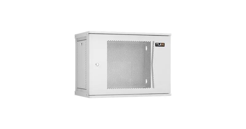 19英寸壁挂式机柜 9U 600x436x350mm 冲孔门 可拆卸安装导轨 NIKOMAX TWI-096035-R-P-GY