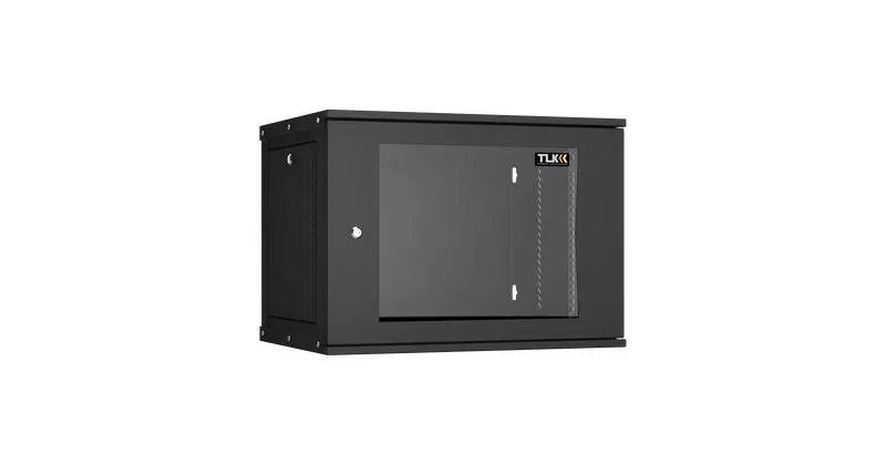 19英寸壁挂式机柜 9U 玻璃门 宽600×高436×深450mm 1对安装导轨 可拆卸 黑色 NIKOMAX TWI-096045-R-G-BK