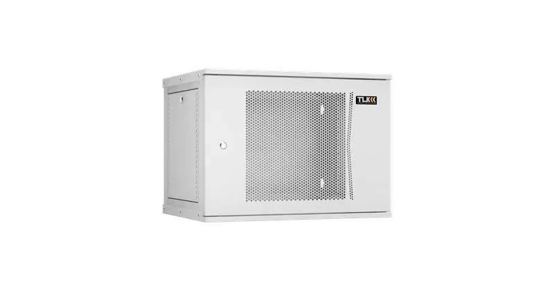 Wall cabinet 19inch 9U 600x436x450mm perforated door 1 pair mounting guides collapsible series TLKTWI-096045-R-P-GY NIKOMAX