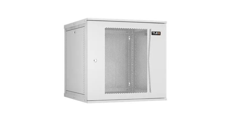 Wall cabinet 19inch 12U 600x569x600mm perforated door 2 pairs mounting rails collapsible ser. NIKOMAX TWI-126060-R-P-GY