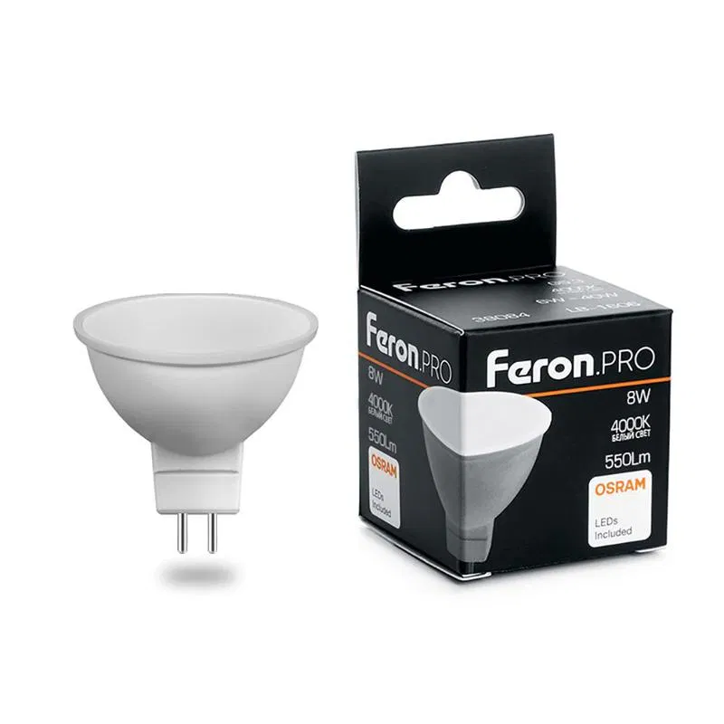 LED lamp LB-1608 8W MR16 4000K G5.3 230V FERON 38090 NPR Svetotekhnika