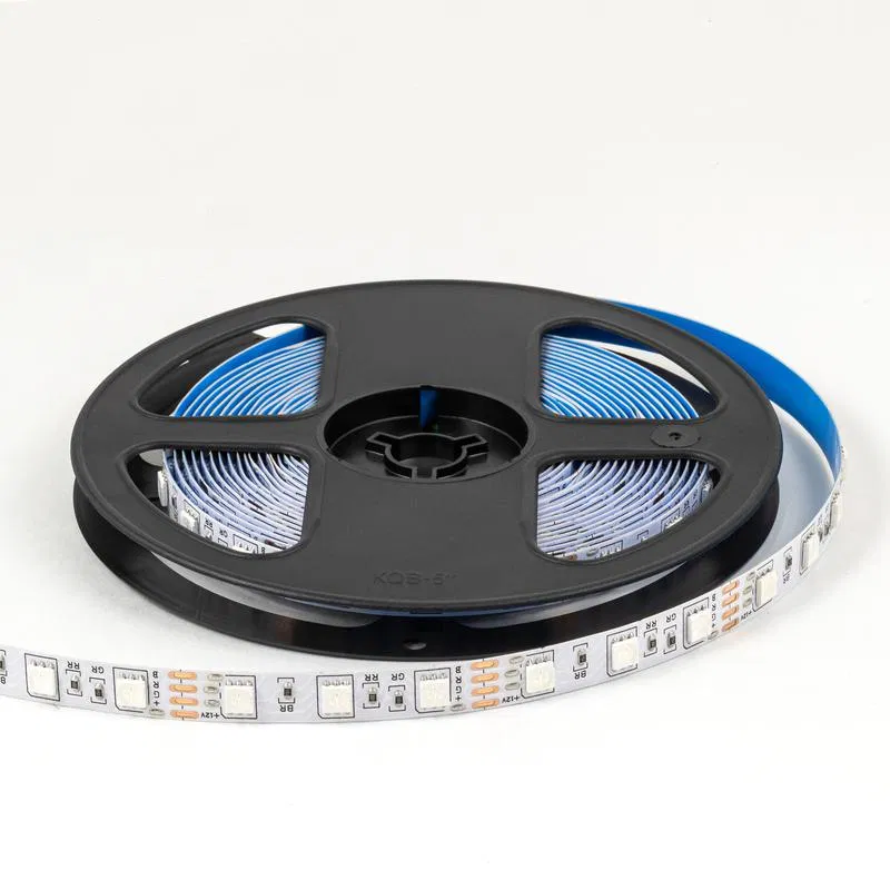 LED strip 12V 14.4W/m RGB smd5050 60pcs/m IP20 backing 10mm (pack 5m) OGM LSE-271