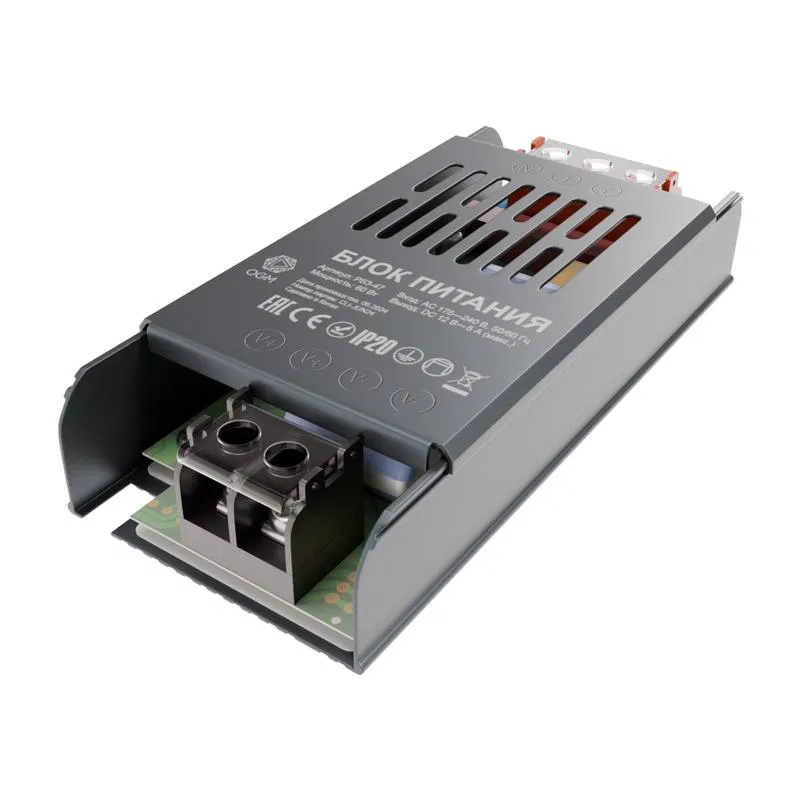 Блок питания 12В 60Вт 5 А IP20 113х49х24мм OGM PS3-47