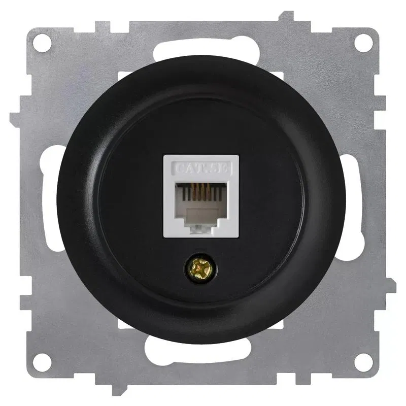 Computer socket 1-port SP Florence RJ45 cat.5E mechanism black (1E20701303) OneKeyElectro 2172816