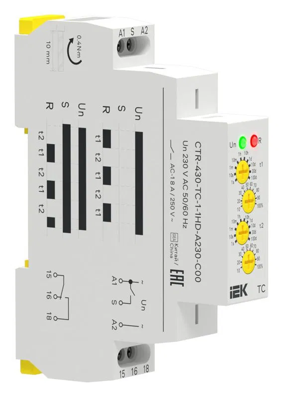 Реле циклическое TC 1 контакт 230В AC IEK CTR-430-TC-1-1HD-A230-C00 ONI