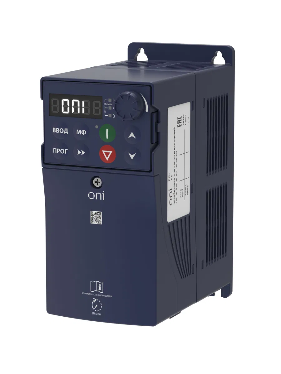 变频器 FC-210 3Ф 380В 0,75kW 2,5A 内置制动模块 EMC滤波器 ONI FC-210-33-00075G-TNF-M000