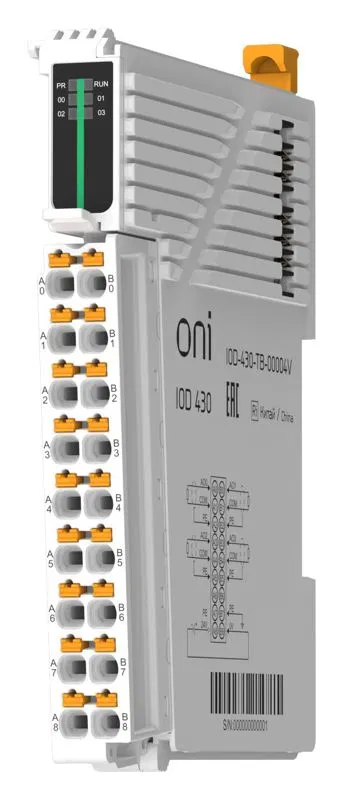 Модуль аналогового вывода IOD 430 4 сигнала напряжения ONI IOD-430-TB-00004V