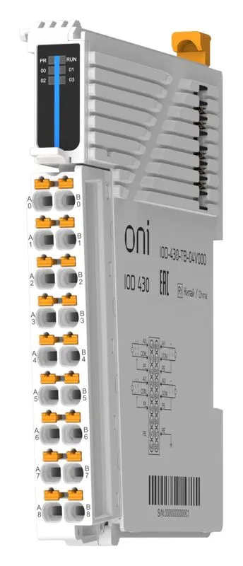 Модуль аналогового ввода IOD 430 4 сигнала напряжения ONI IOD-430-TB-04V000