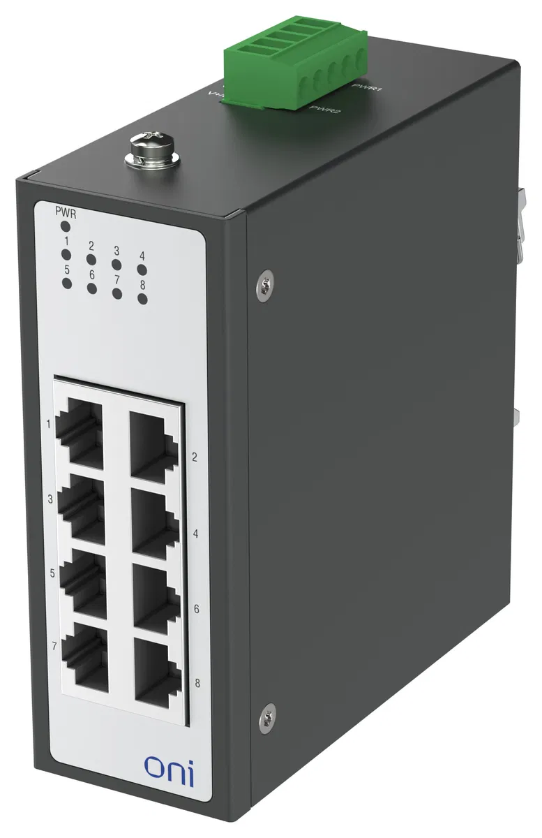 Коммутатор промышленный неуправляемый ISU-450 Ethernet 8 портов 10/100/1000BaseT разъем RJ45 24В AC/12/24/48В DC с резервированием ONI ISU-450-8GE0000000000