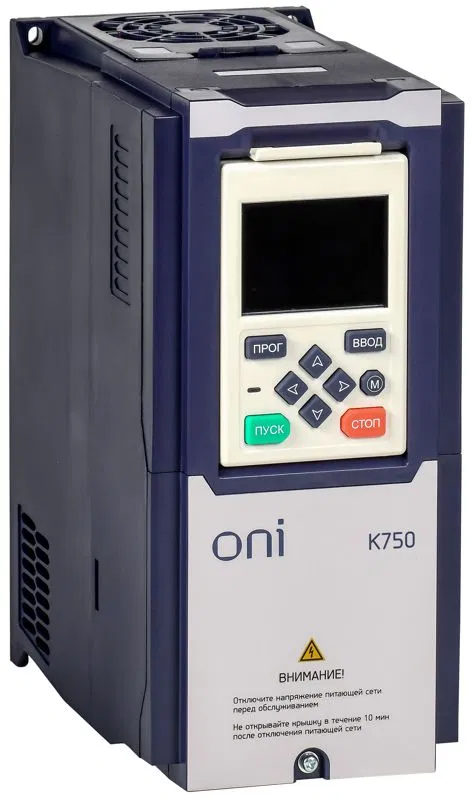 Преобразователь частоты K750 380В 3Ф 1.5кВт 4.2А со встроенным тормозом ONI K750-33-15NTM