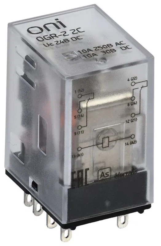 Реле общего назначения OGR-2 2C 24В DC ONI OGR-2-2C-DC24V