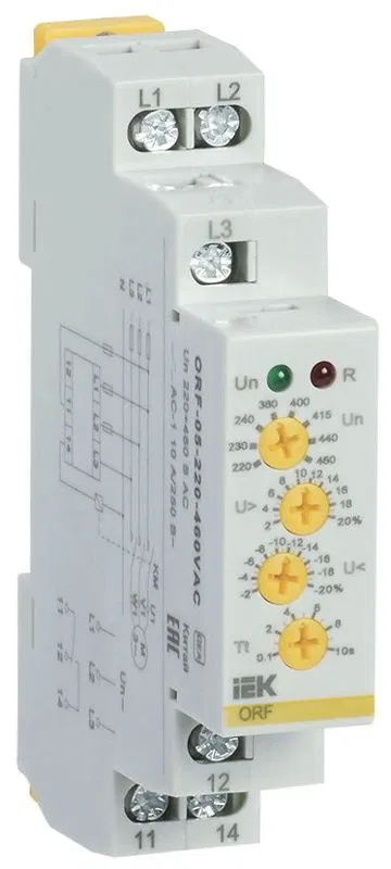 Реле фаз ORF 05 3ф 220-460В AC IEK ORF-05-220-460VAC ONI