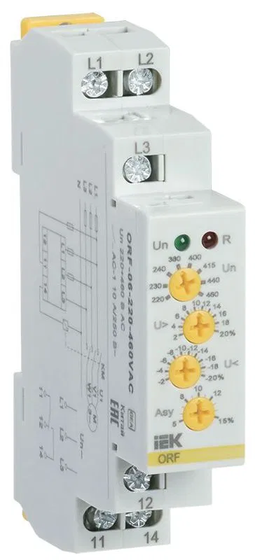 Реле фаз ORF 06 3ф 220-460В AC IEK ORF-06-220-460VAC ONI