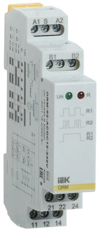 Реле импульсное ORM 2 конт. 12-240В AC/DC IEK ORM-02-ACDC12-240V ONI