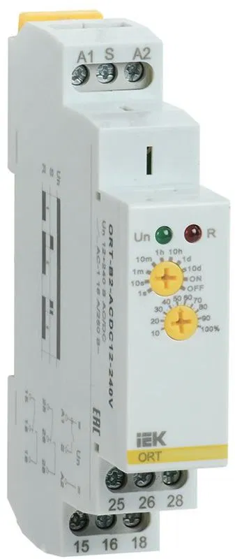 Реле задержки выключения ORT 2 контакта 12-240В AC/DC IEK ORT-B2-ACDC12-240V ONI