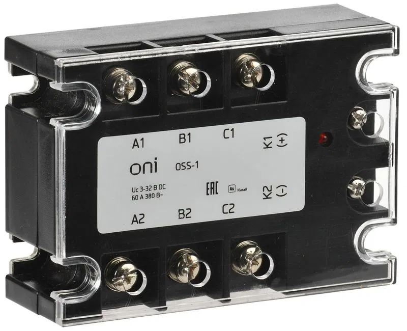 Реле твердотельное OSS-1 60А 380В AC 3-32В DC ONI OSS-1-3-60-B