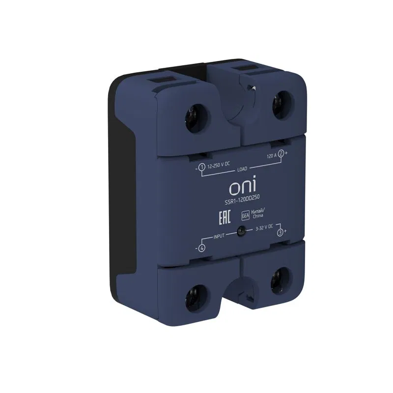 Реле твердотельное SSR1 120А 3-32В DC 12-250В DC ONI SSR1-120DD250