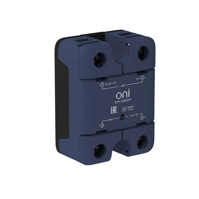 Реле твердотельное SSR1 25А 3-32В DC 12-250В DC ONI SSR1-25DD250