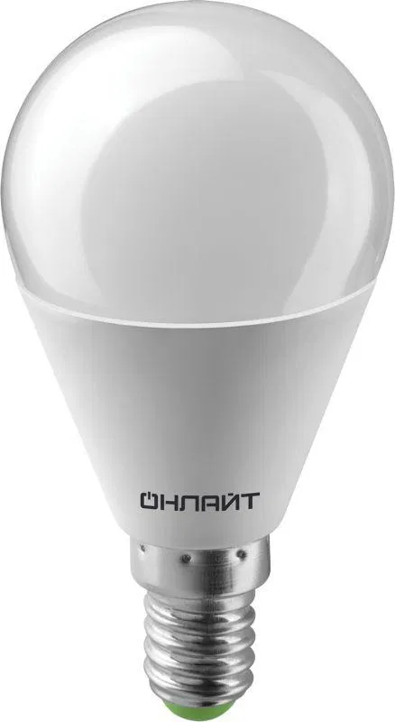 Лампа светодиодная 61 136 OLL-G45-6-230-6.5K-E14 6Вт шар 6500К холод. бел. E14 600лм 176-264В ОНЛАЙТ 61136
