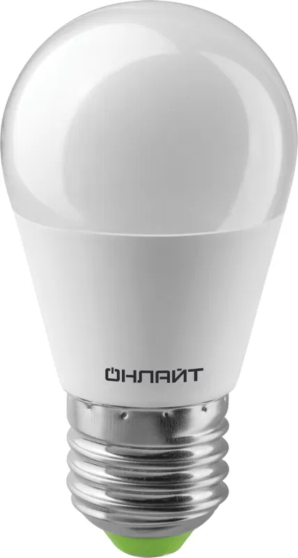 Лампа светодиодная 61 968 OLL-G45-10-230-2.7K-E27 10Вт шар 2700К тепл. бел. E27 1000лм 176-264В ОНЛАЙТ 61968