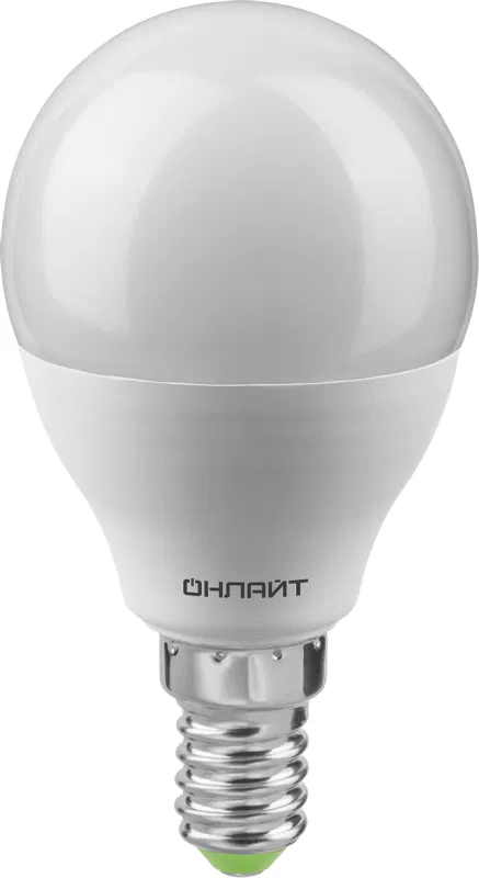 Лампа светодиодная 90 060 OLL-G45-12-230-2.7K-E14-FR 12Вт шар 2700К тепл. бел. E14 1200лм 176-264В ОНЛАЙТ 90060