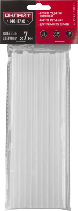 Стержень клеевой 90 092 OEM-Ks01-7-200-H10 7ммх200мм (уп.10шт) ОНЛАЙТ 90092