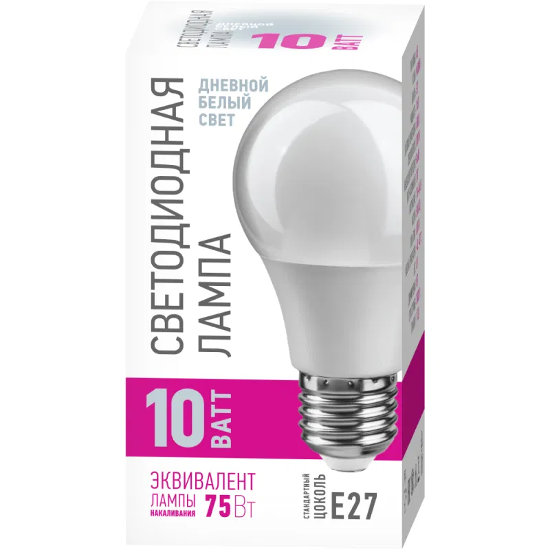 LED Lamp 90 117 OLL-A55-10-230-6.5K-E27-PROMO 10W Pear-Shaped 6500K E27 220-240V ONLIGHT 90117