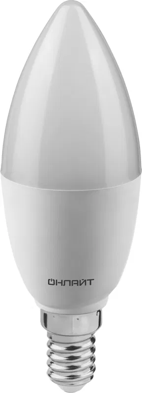 Лампа светодиодная 90 454 OLL-C37-15-230-6.5K-E14-FR 15Вт свеча 6500К холод. бел. E14 1500лм 176-264В ОНЛАЙТ 90454