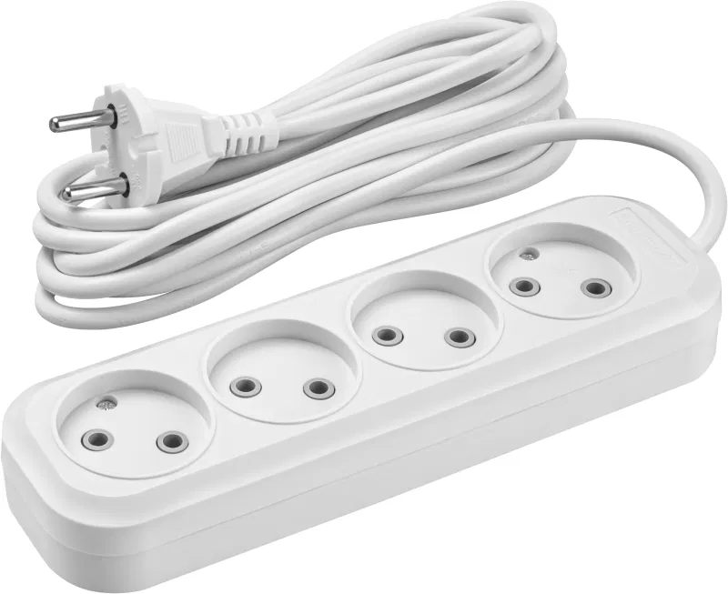 Удлинитель 4х5м без заземл. 10А IP20 90 785 OPE-S-04-500-X-2x1 бел. ОНЛАЙТ 90785