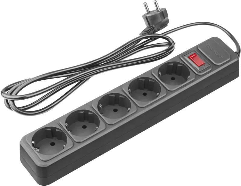 Power strip 5x1.8m 10A IP20 90 835 OSP-1-05-180-ESC-3x0.75-BL black ONLAIT 90835
