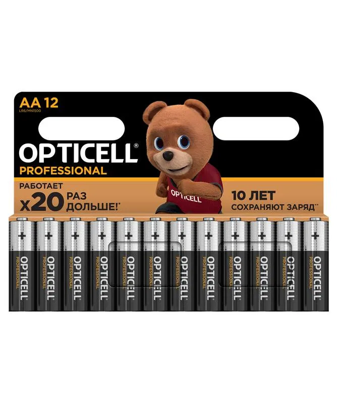 Элемент питания алкалиновый AA/LR6 (блист. 12шт) Professional Opticell 5052005/6052005