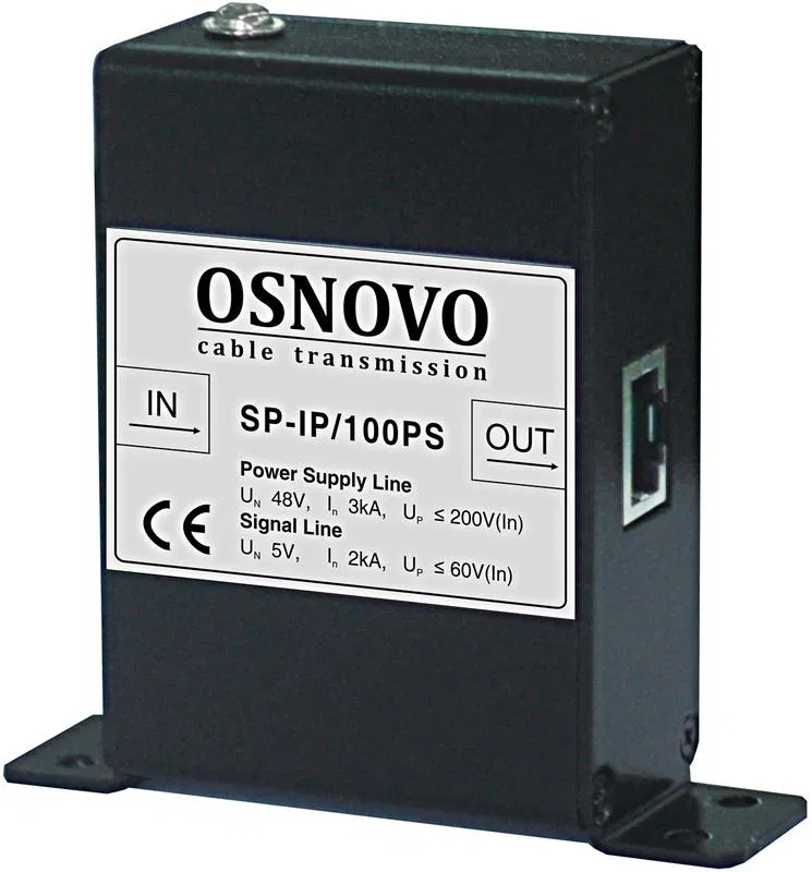 Устройство грозозащиты SP-IP/100PS для локал. вычислит. сети (скорость до 100Мбит/с) с защит. линий PoE OSNOVO 11338