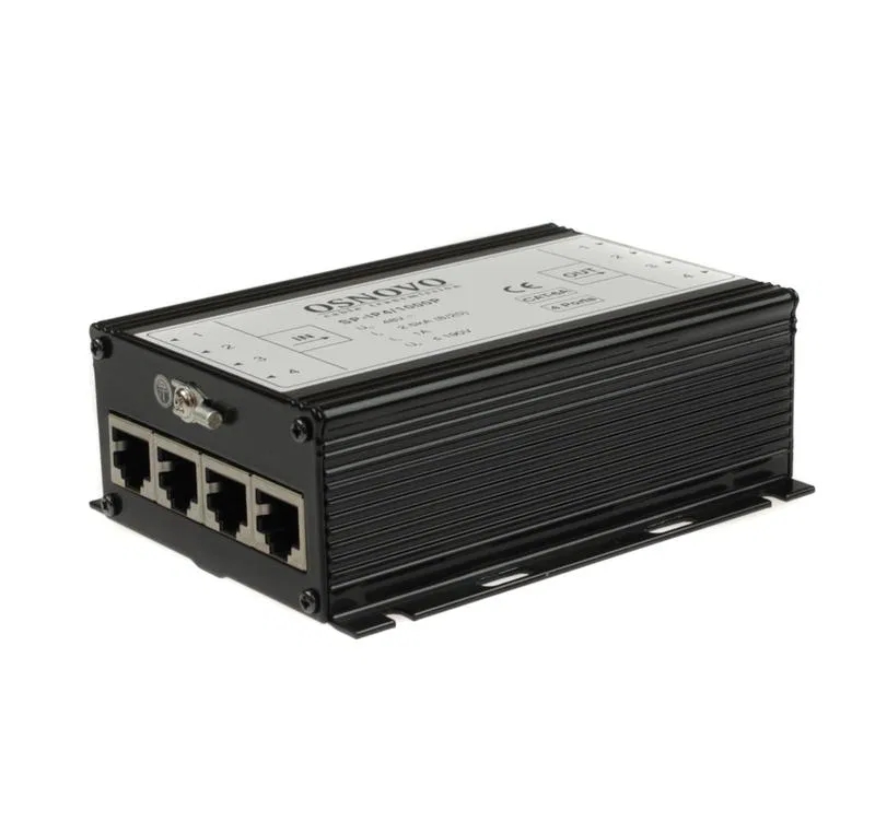 Устройство грозозащиты SP-IP4/1000P для локал. вычислит. сети на 4 порта (скорость до 1000Мб/с) с защит. линий PoE OSNOVO 14281